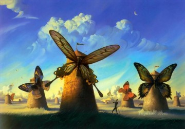 Abstracto famoso Painting - moderno contemporáneo 23 surrealismo mariposa molino de viento